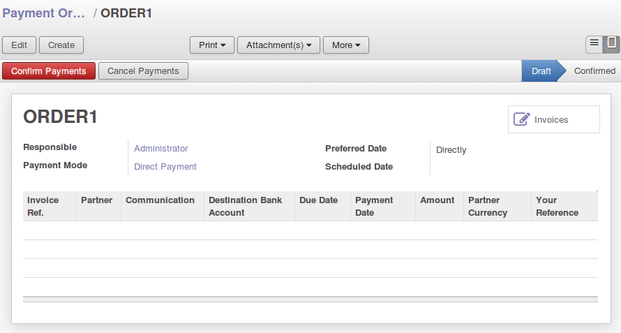account payment order