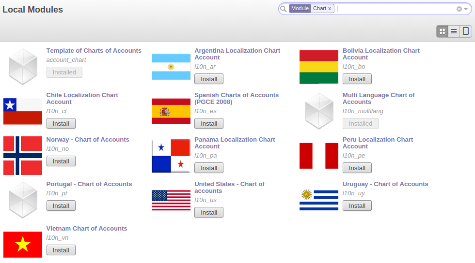 account chart module