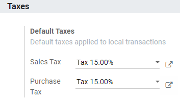 Define which taxes to use by default on Odoo